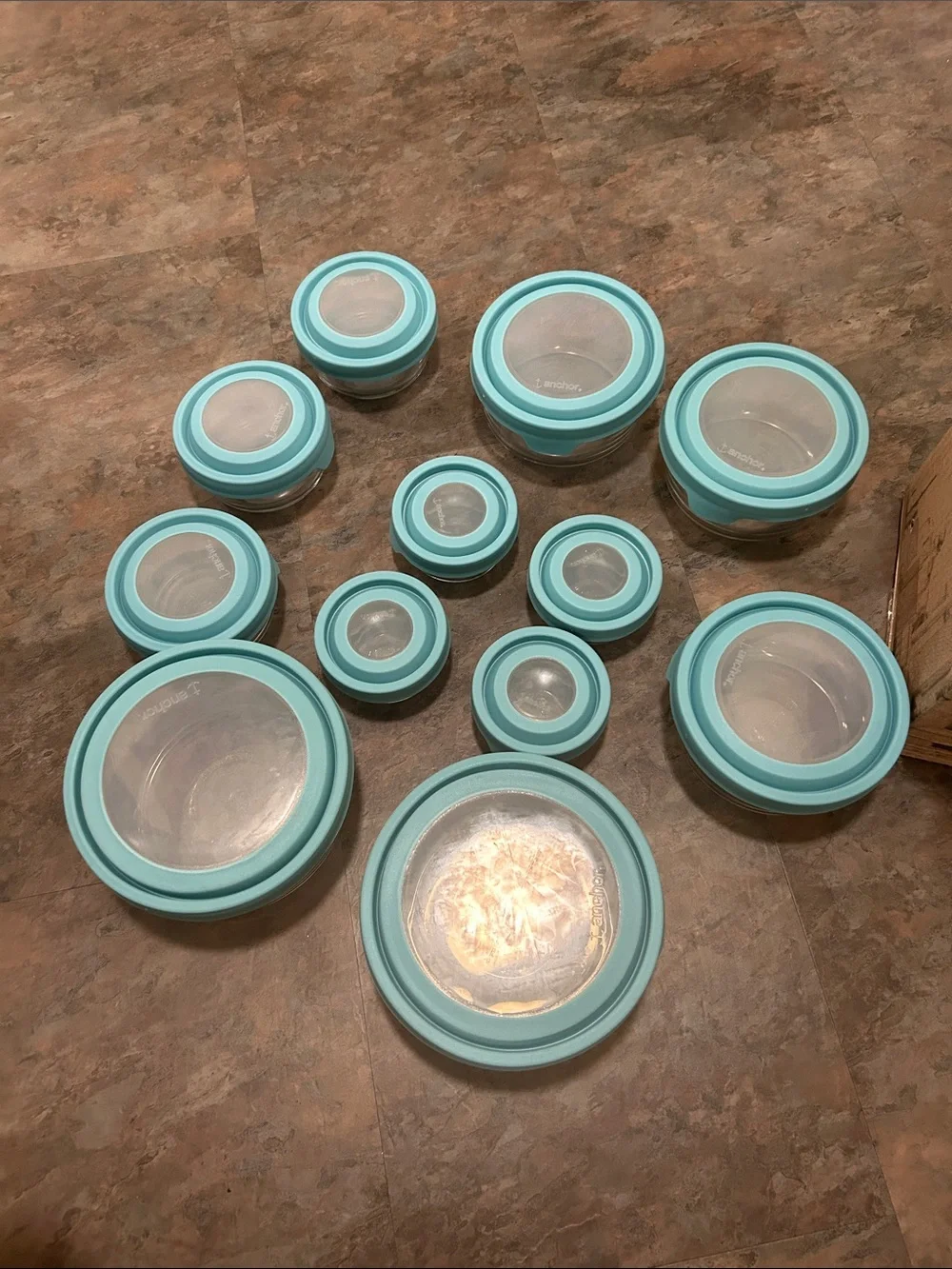 Anchor Hocking TEAL 12 Piece Glass Bowl Set w True Seal Lids BRAND NEW - Picture 10 of 16